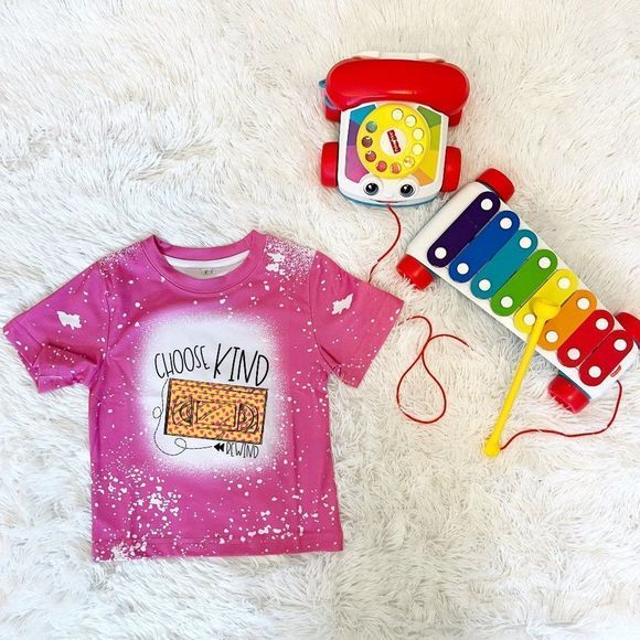 Choose kind, Rewind Hand crafted Kids Graphic Tee - Picture 1 of 4
